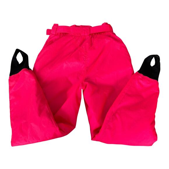 VTG White Stag Ski Pants 6 Hot Pink Neon Overall Nylon Stirrup Retro 80s 90s - Picture 5 of 8